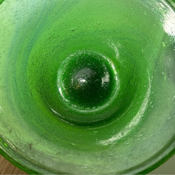 Vintage Green Herati Afghanistan Hand Blown Glass 3 Piece Dinnerware Rare - Picture 4 of 9